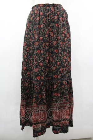 画像: INGEBORG / ツタ花ptスカート M ブラック I-26-03-12-076-LO-SK-SA-ZI