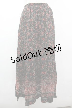 画像: INGEBORG / ツタ花ptスカート M ブラック I-26-03-12-076-LO-SK-SA-ZI