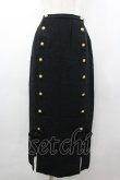 画像1: INGEBORG / パールボタン&2つリボンスカート M ブラック I-26-03-12-079-LO-SK-SA-ZI (1)