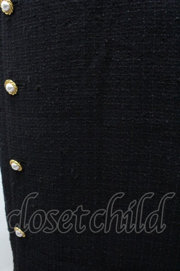 画像3: INGEBORG / パールボタン&2つリボンスカート M ブラック I-26-03-12-079-LO-SK-SA-ZI (3)
