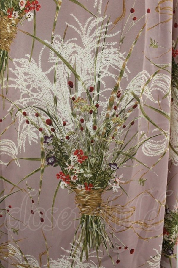 画像3: KANEKO ISAO / すすきブーケ柄スカート  ピンク I-26-03-12-084-EL-SK-SA-ZI (3)