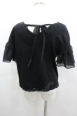 画像4: Maison de minette / frill sleeve cutsew（フリルスリーブカットソー）  黒 I-26-03-12-008-LO-TO-SA-ZI (4)