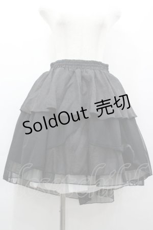 画像: 未知星辰的来信 / 蜘蛛の巣プリント2段フリルスカート  黒 I-26-03-12-090-LO-SK-SA-ZI