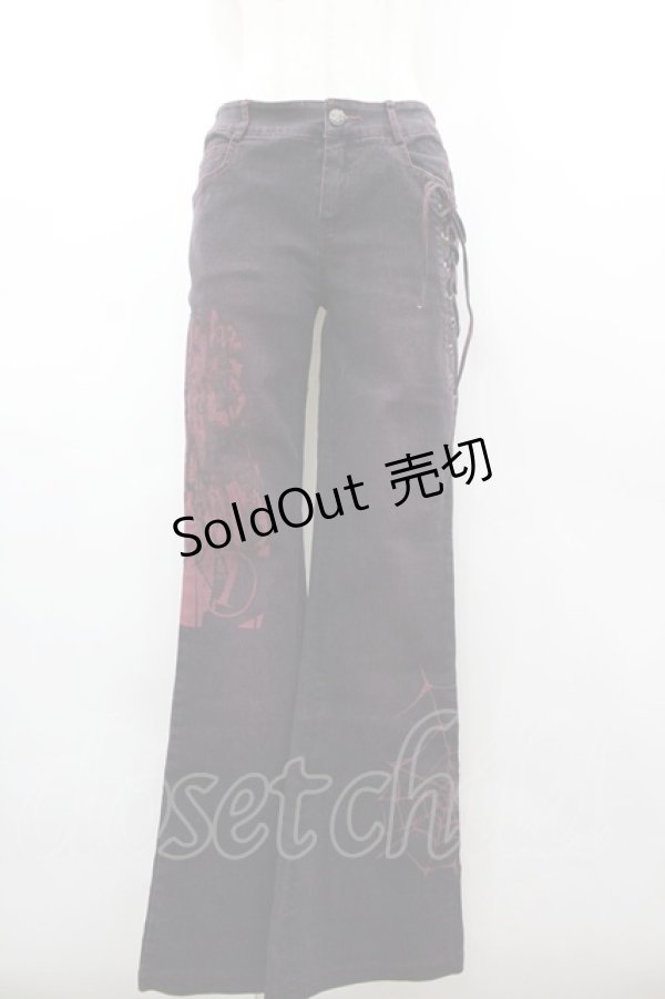 画像1: Ozz On hikozoh / レースアップ&プリントデニムパンツ  パープル I-26-03-12-092-OO-PA-SA-ZI (1)