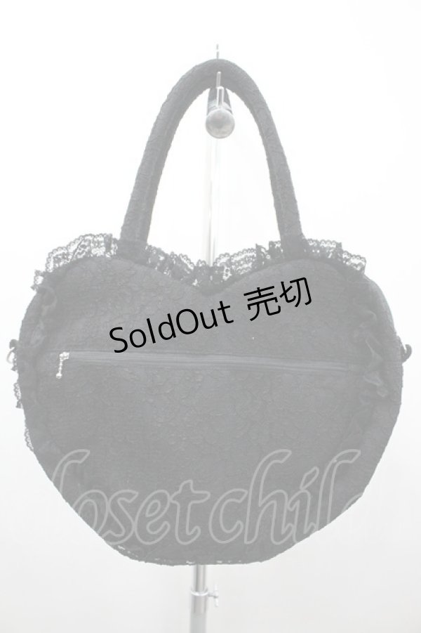 画像2: LALUICE / アリスワンダーハートバッグ  黒Ｘ白 I-26-03-12-096-LO-BG-SA-ZI (2)