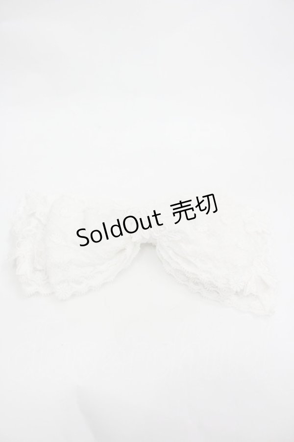 画像2: MOMOKO HOUSE / ローズ&レースリボンヘッドドレスクリップ  白 I-26-03-12-102-LO-AC-SA-ZI (2)