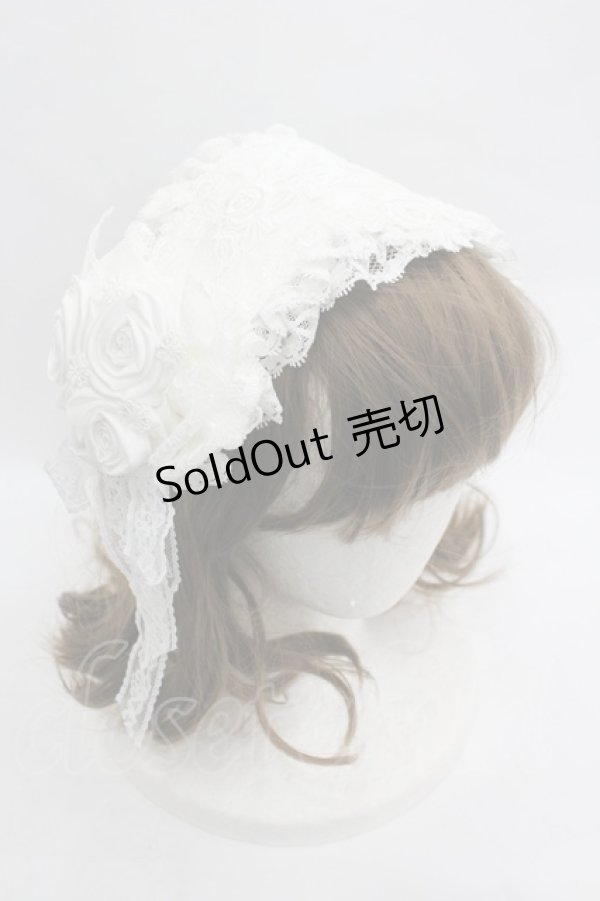 画像1: MOMOKO HOUSE / ブーケレースヘッドドレスクリップ  白 I-26-03-12-103-LO-AC-SA-ZI (1)