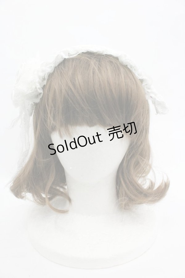 画像2: MOMOKO HOUSE / ブーケレースヘッドドレスクリップ  白 I-26-03-12-103-LO-AC-SA-ZI (2)