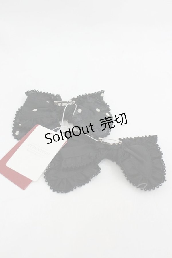 画像2: PINK HOUSE / 水玉プリント＆無地ローンリボンブローチセット  黒Ｘ白 I-26-03-12-113-LO-AC-SA-ZI (2)