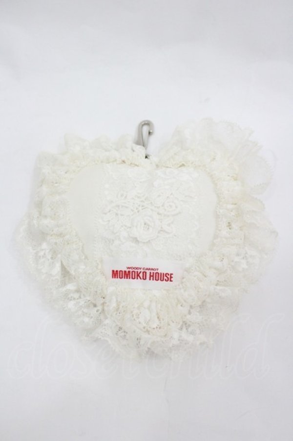 画像1: MOMOKO HOUSE / ハートレースバッグチャーム  白Ｘピンク I-26-03-12-114-LO-ZA-SA-ZI (1)