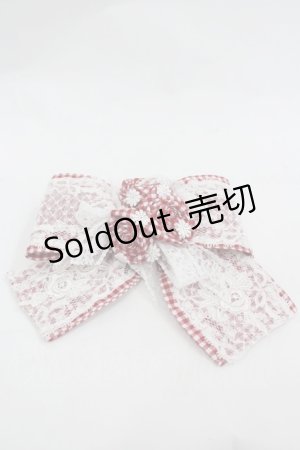 画像: MOMOKO HOUSE / ギンガムフラワーリボンレース2WAY  赤Ｘ白チェック I-26-03-12-115-LO-ZA-SA-ZI