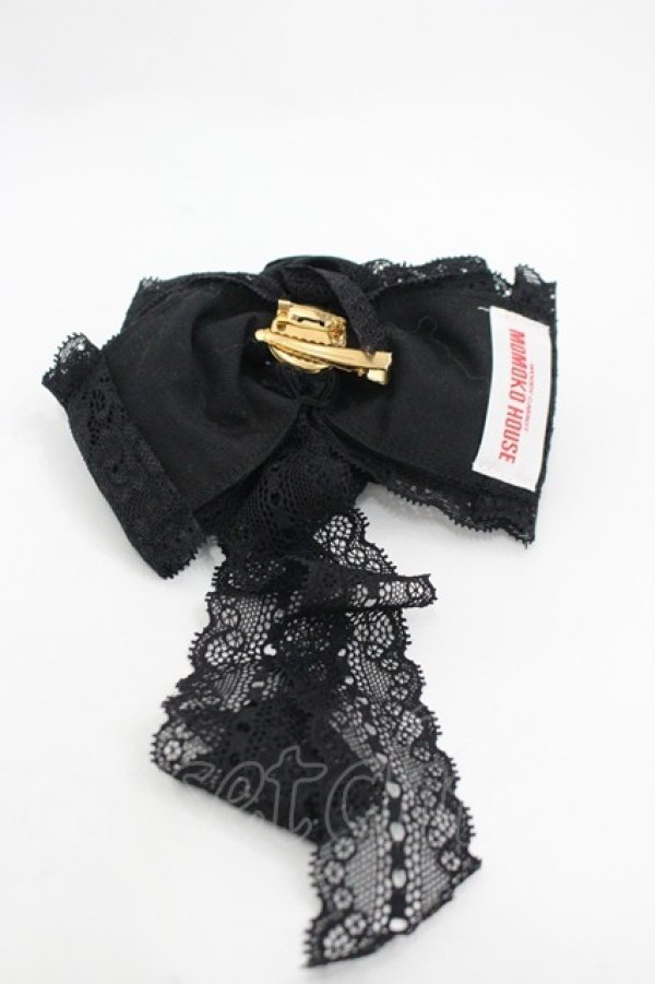画像2: MOMOKO HOUSE / ローズレースリボン2WAY  黒 I-26-03-12-117-LO-ZA-SA-ZI (2)