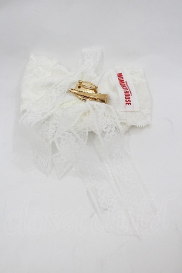 画像2: MOMOKO HOUSE / ローズレースリボン2WAY  白 I-26-03-12-118-LO-ZA-SA-ZI (2)