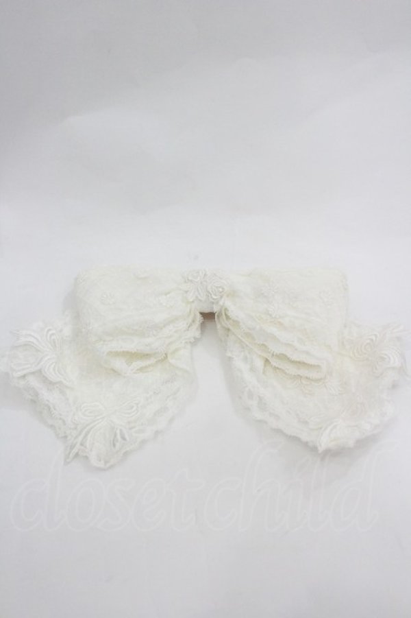 画像1: MOMOKO HOUSE / レースリボン2WAYクリップ  白 I-26-03-12-119-LO-ZA-SA-ZI (1)