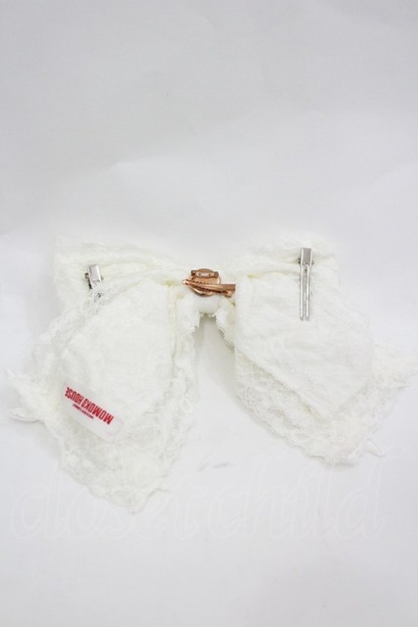 画像2: MOMOKO HOUSE / レースリボン2WAYクリップ  白 I-26-03-12-119-LO-ZA-SA-ZI (2)