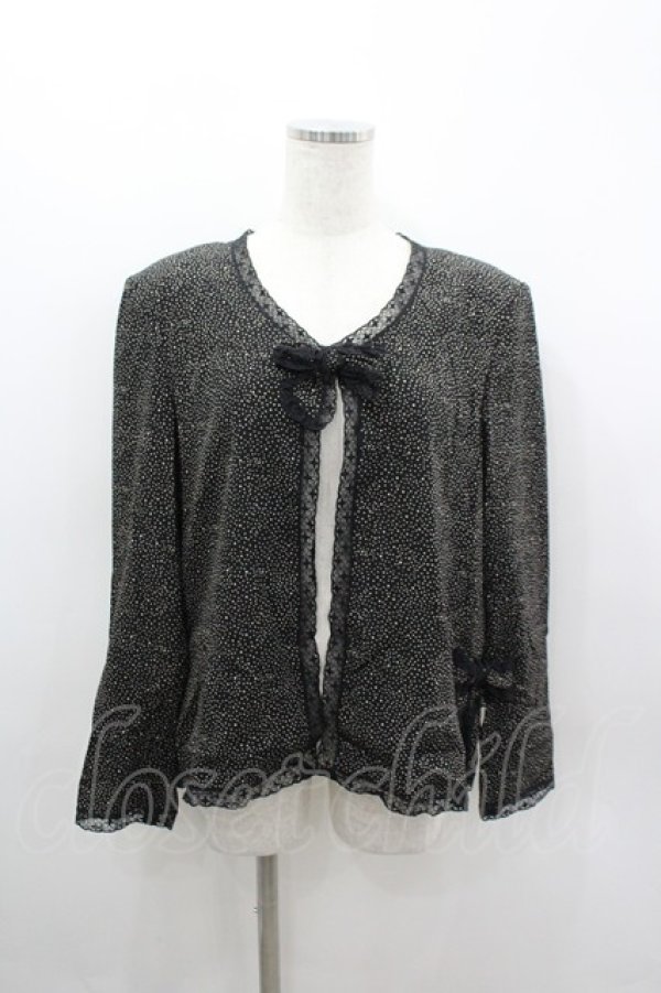 画像1: INGEBORG / ランダム水玉ボレロカーディガン M ブラック I-26-03-12-012-LO-TO-SA-ZI (1)
