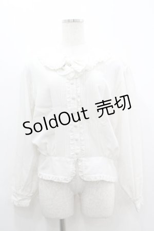 画像: INGEBORG / ピンタック&フリルリボンブラウス  ホワイト I-26-03-12-002-LO-BL-SA-ZI