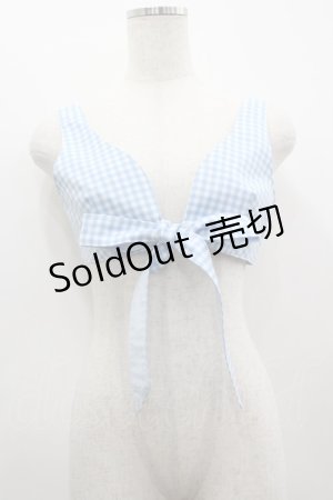 画像: MILK / Ribbonバンドゥトップス  サックスＸ白 I-26-03-12-016-ML-TO-SA-ZI