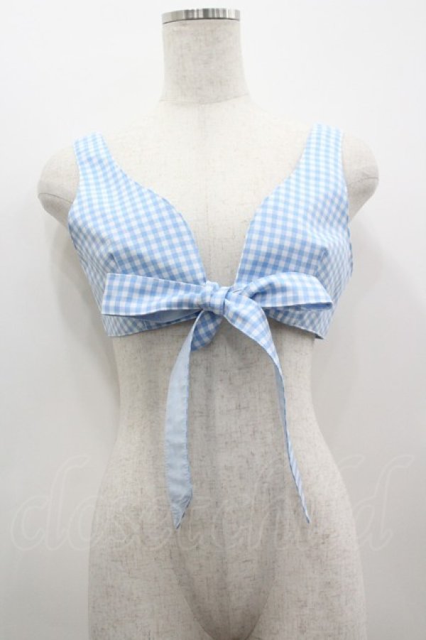 画像1: MILK / Ribbonバンドゥトップス  サックスＸ白 I-26-03-12-016-ML-TO-SA-ZI (1)