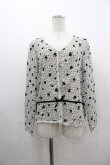 画像1: INGEBORG / フロッキーバラptVネックカーディガン  ホワイト×ブラック I-26-03-12-019-LO-TO-SA-ZI (1)