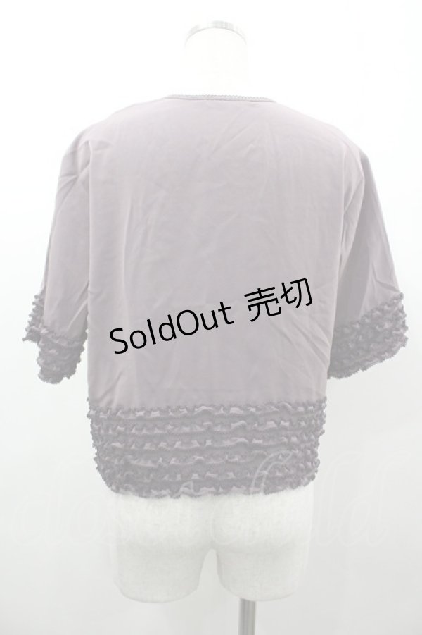 画像2: KANEKO ISAO / 4つリボン&パールボタンショート丈ブラウス  パープル I-26-03-12-021-EL-BL-SA-ZI (2)