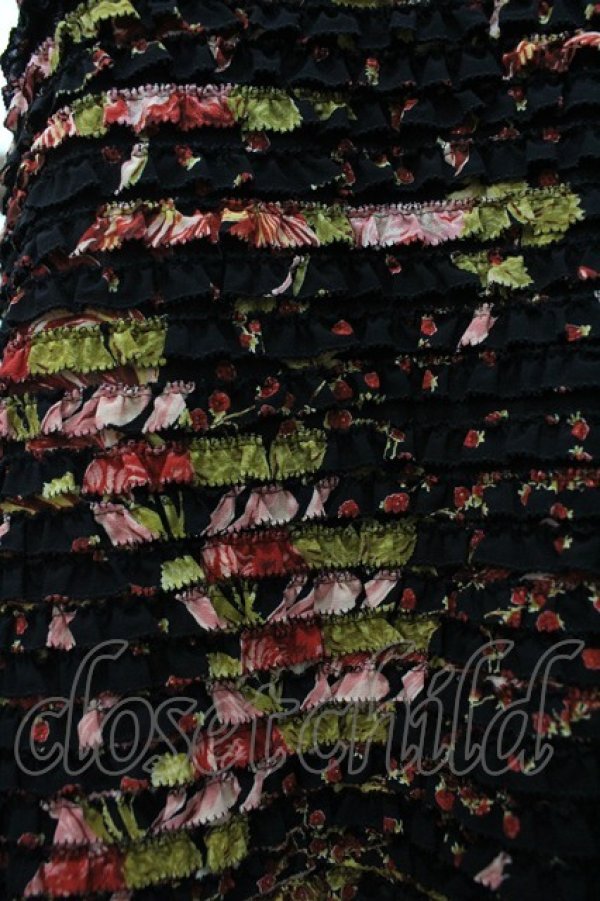 画像2: KANEKO ISAO / フラワーブーケリボンノースリーブブラウス  ブラック I-26-03-12-025-EL-BL-SA-ZI (2)