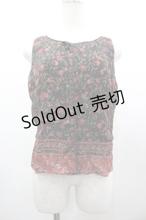 画像: INGEBORG / ペイズリー柄ノースリーブブラウス M ブラック I-26-03-12-029-LO-BL-SA-ZI