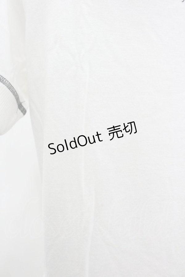 画像3: ALGONQUINS / 骸骨プリント半袖カットソー  白Ｘ黒 I-26-03-14-033-AL-TO-SA-ZI (3)