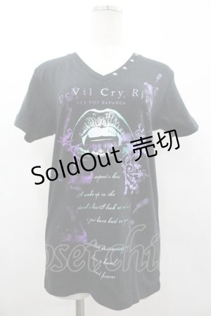 画像: SEX POT ReVeNGe / SEX POT OSAKAタグTシャツ  黒ＸパープルＸグリーン I-26-03-14-034-SP-TO-SA-ZI