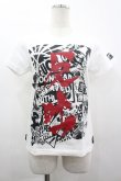 画像1: SEX POT ReVeNGe / 切り抜き風プリントTシャツ  白Ｘ黒Ｘ赤 I-26-03-14-035-SP-TO-SA-ZI (1)