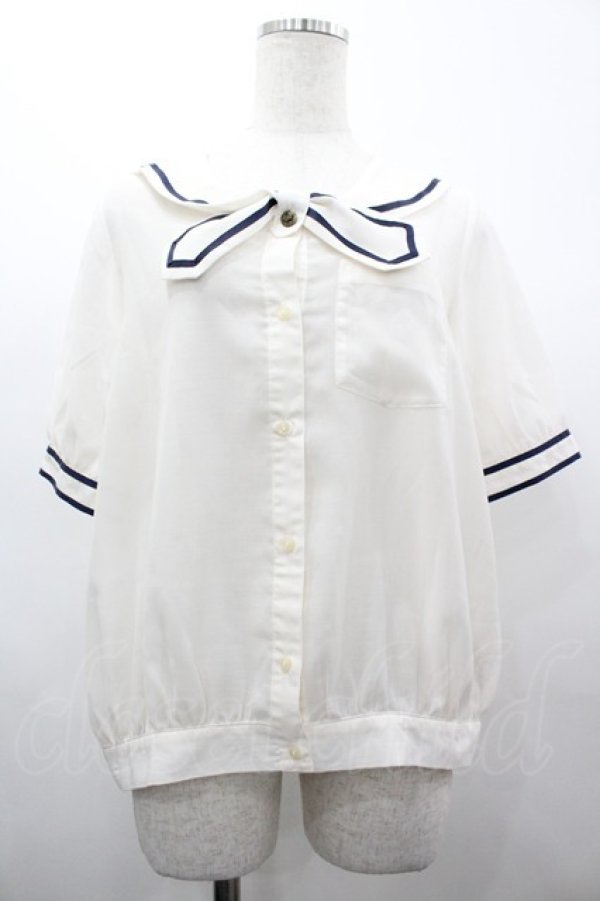 画像1: Fi.n.t / シースルーセーラーブラウス  オフ I-26-03-14-004-CA-BL-TE-ZI (1)