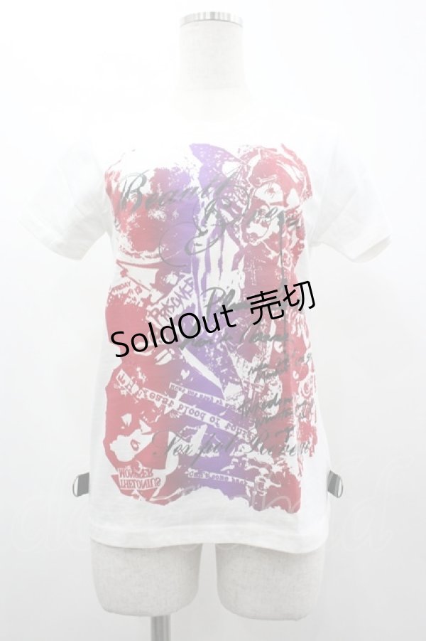 画像1: SEX POT ReVeNGe / 英字プリントTシャツ  白Ｘ黒Ｘ紫 I-26-03-14-036-SP-TO-SA-ZI (1)