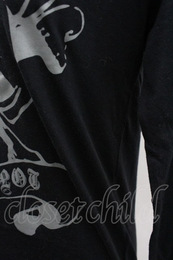 画像3: SEX POT ReVeNGe / ドクロプリントカットソー S 黒Ｘグレー I-26-03-14-037-SP-TO-SA-ZI (3)