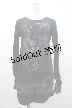 画像: SEX POT ReVeNGe / ドクロ&英字プリント長袖カットソー S 黒ＸパープルＸグレー I-26-03-14-040-SP-TO-SA-ZI