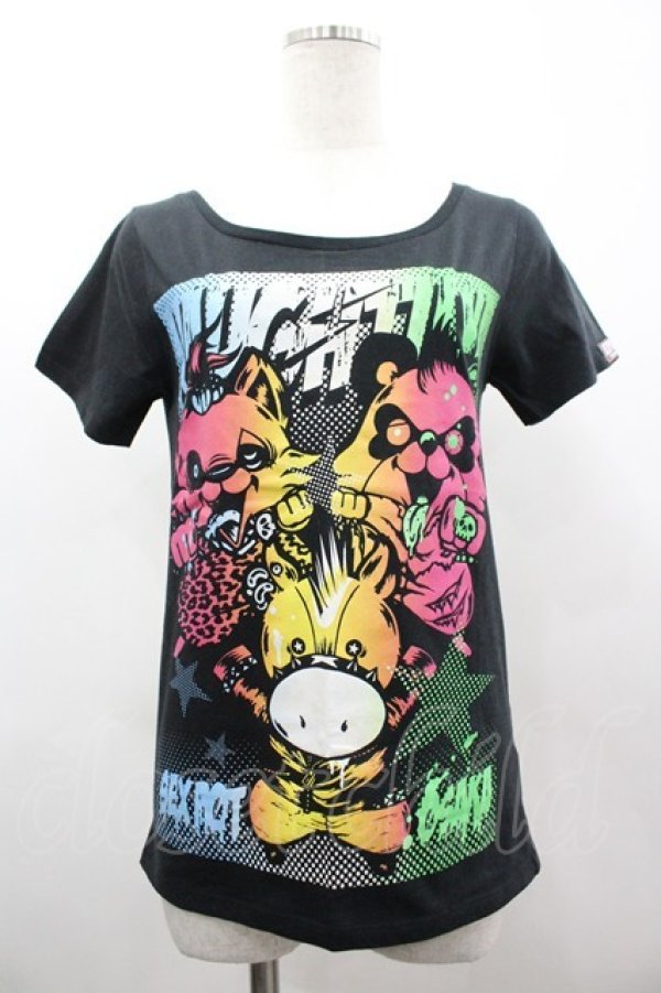 画像1: SEX POT ReVeNGe / アニマルプリント半袖カットソー S 黒 I-26-03-14-042-SP-TO-SA-ZI (1)