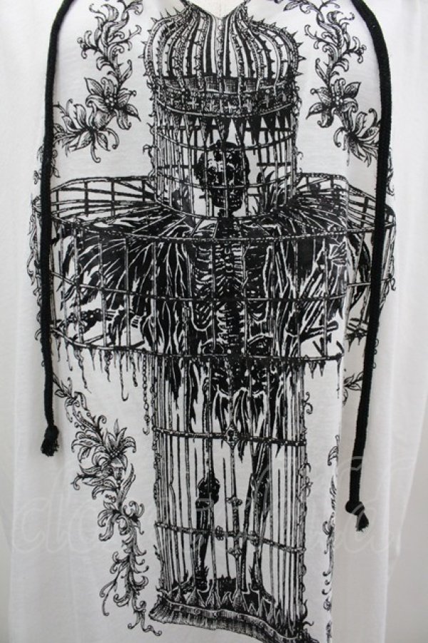 画像4: ALGONQUINS / プリント半袖ロングBIGカットソー F 白 I-26-03-14-043-AL-TO-TE-ZI (4)