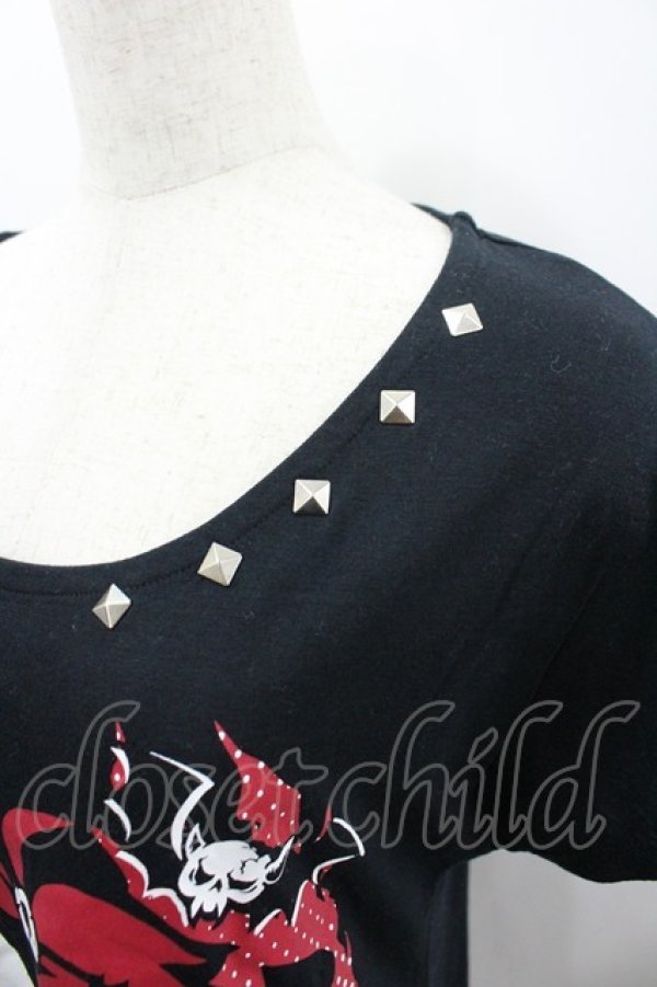 画像3: SEX POT ReVeNGe / キャラプリントロングTシャツ  黒Ｘ白Ｘ赤 I-26-03-14-049-SP-TO-SA-ZI (3)