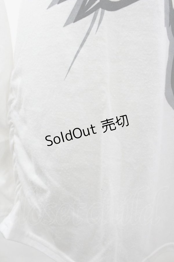 画像4: SEX POT ReVeNGe / つかみうさぎプリントカットソー S 黒Ｘカラフル I-26-03-14-050-SP-TO-SA-ZI (4)