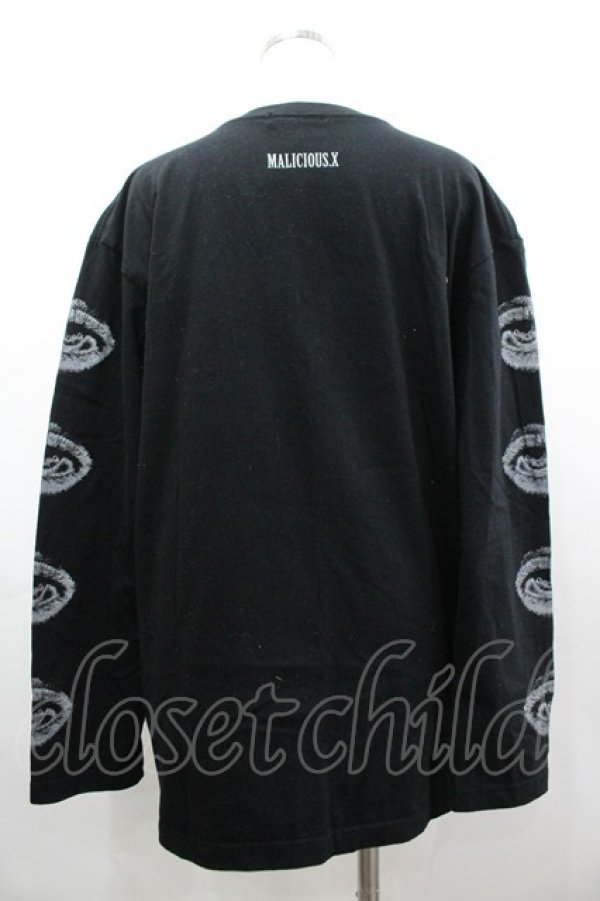 画像2: MALICIOUS.X / Sanpaku eyes long sleeve T-shirt  黒 I-26-03-14-052-PU-TO-TE-ZI (2)
