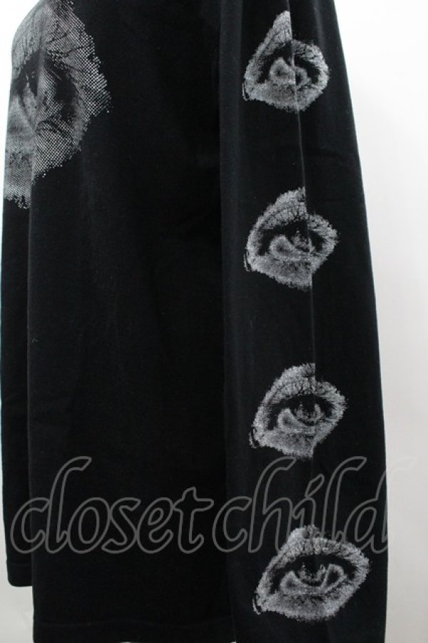 画像3: MALICIOUS.X / Sanpaku eyes long sleeve T-shirt  黒 I-26-03-14-052-PU-TO-TE-ZI (3)