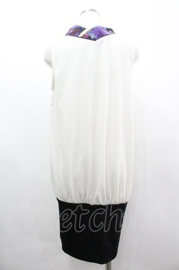 画像2: Qutie Frash / 着物Vネック龍プリントノースリーブトップス  白Ｘパープル I-26-03-14-056-QU-TO-SA-ZI (2)