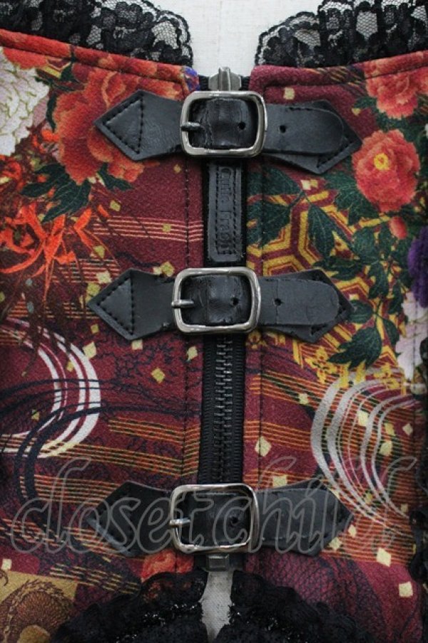 画像3: Qutie Frash / 和柄ホルターコルセット  黒Ｘ赤 I-26-03-14-057-QU-TO-SA-ZI (3)