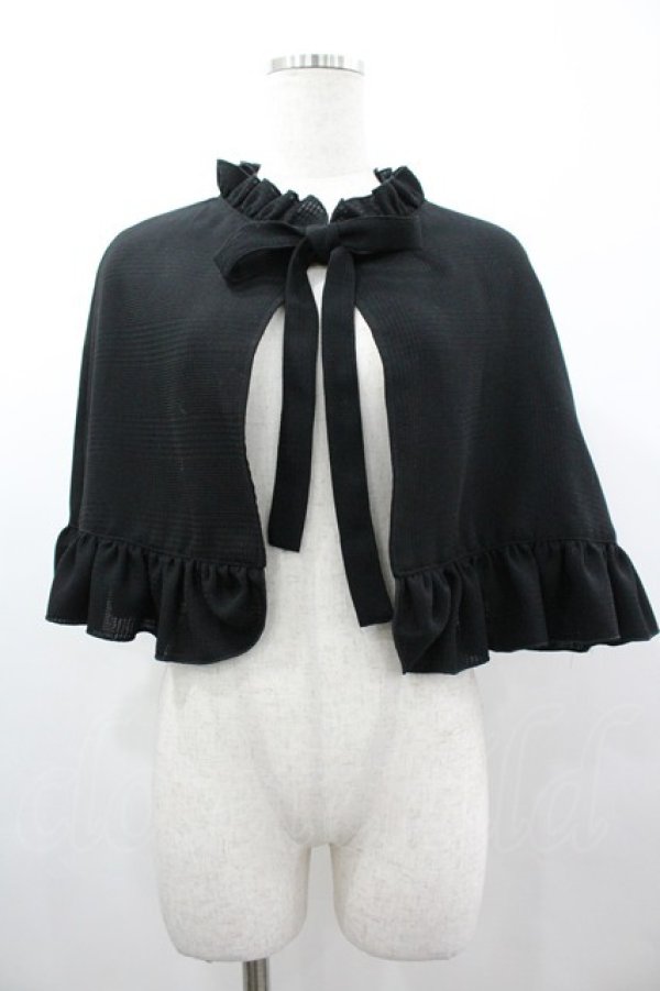 画像1: ATELIER PIERROT / フリルケープ  黒 I-26-03-14-061-EL-TO-TE-ZI (1)