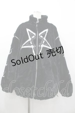 画像: PINKSPINK / Detachable Sleeve Pentagram Embroidered Jacket  黒 I-26-03-14-062-PU-JA-TE-ZI