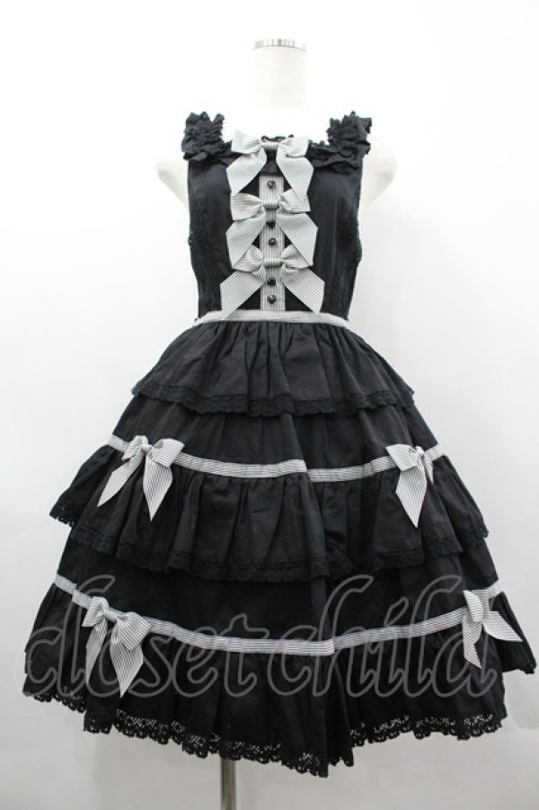 画像1: BABY,THE STARS SHINE BRIGHT / セシリアジャンパースカート  黒 I-26-03-14-067-BA-OP-TE-ZI (1)