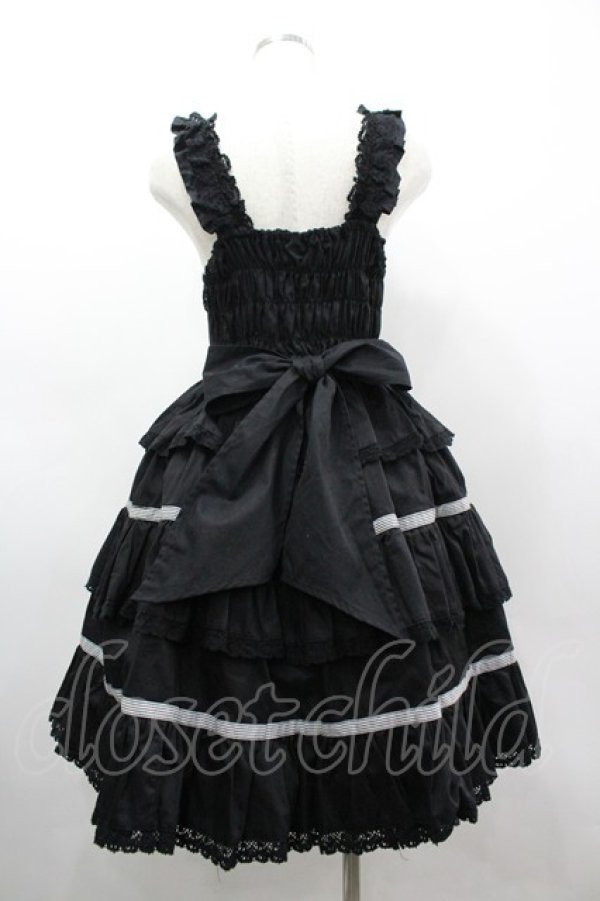 画像2: BABY,THE STARS SHINE BRIGHT / セシリアジャンパースカート  黒 I-26-03-14-067-BA-OP-TE-ZI (2)