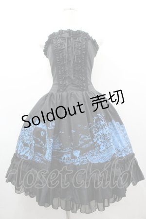 画像: ATELIER PIERROT / エデンコルセットワンピース  黒×ブルー I-26-03-14-068-EL-OP-TE-ZI