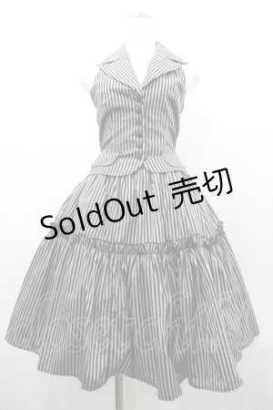 画像: ATELIER PIERROT / ストライプベスト＆スカート  グレー×黒 I-26-03-14-069-EL-SK-TE-ZI