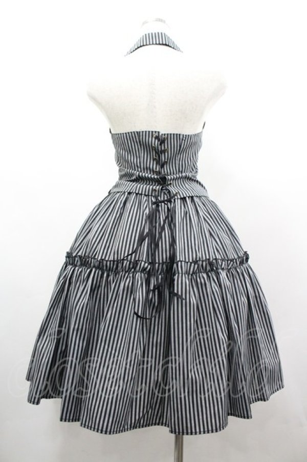 画像2: ATELIER PIERROT / ストライプベスト＆スカート  グレー×黒 I-26-03-14-069-EL-SK-TE-ZI (2)