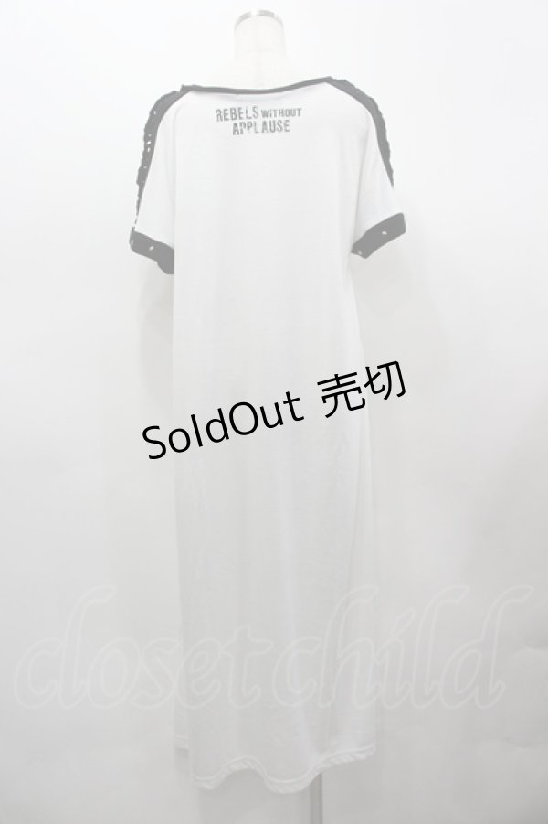 画像4: SEX POT ReVeNGe / バニーptダメージTシャツワンピース  白×黒×イエロー I-26-03-14-071-SP-OP-TE-ZI (4)